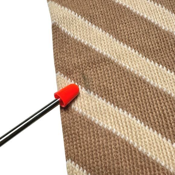 Lauren Ralph Lauren | Women | Neutral Rabbit Hair Wool Blend Stripe Scarf | OS - Picture 9 of 9